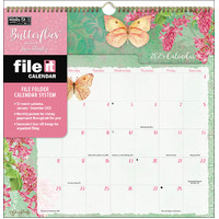 2025 Calendar File-It Butterflies Square Wall Wells St. by Lang L33820