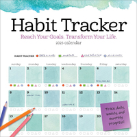 2025 Calendar Habit Tracker Square Wall Workman Publishing