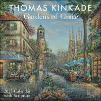 2025 Calendar Thomas Kinkade Gardens of Grace with Scripture Square Wall Andrews McMeel AM89104