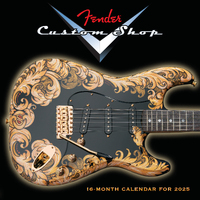 2025 Calendar Fender Custom Shop Guitars 16-Month Square Wall Sellers Publishing S39823