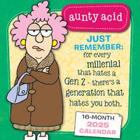 2025 Calendar Aunty Acid 16-Month Square Wall Sellers Publishing S40225