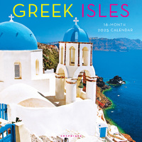 2025 Calendar Greek Isles 16-Month Square Wall Graphique GF36686