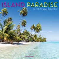 2025 Calendar Island Paradise 16-Month Square Wall Graphique GF36815