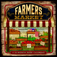 2025 Calendar Farmer's Market 16-Month Square Wall Hopper BT28148