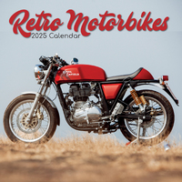 2025 Calendar Retro Motorbikes 16-Month Square Wall Gifted Stationery GSC25170