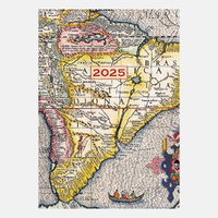 2025 Diary Antique Maps A5 Week to View Padded Gifted Stationery GSC25295