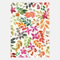 2025 Diary Autumn Leaves A6 Week to View Flexi Gifted Stationery GSC25393