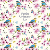 2025 Calendar Birdsong Family Organiser 16-Month Square Wall Gifted Stationery GSC24934