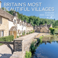 2025 Calendar Britain's Most Beautiful Villages 16-Month Square Wall Gifted Stationery GSC24947