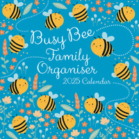 2025 Calendar Busy Bee Family Organiser 16-Month Square Wall Gifted Stationery GSC24952