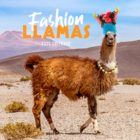 2025 Calendar Fashion Llamas Drama Square Wall Paper Pocket CPB14