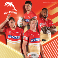 2025 Calendar NRL Dolphins Square Wall Paper Pocket CNRB17