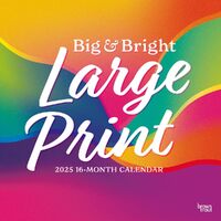 2025 Calendar Big & Bright Large Print 16-Month Square Wall Browntrout BT78384