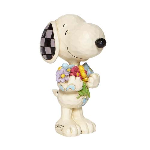 Peanuts by Jim Shore Figurine Mini 8cm Snoopy With Flowers, Whitehill 6007962