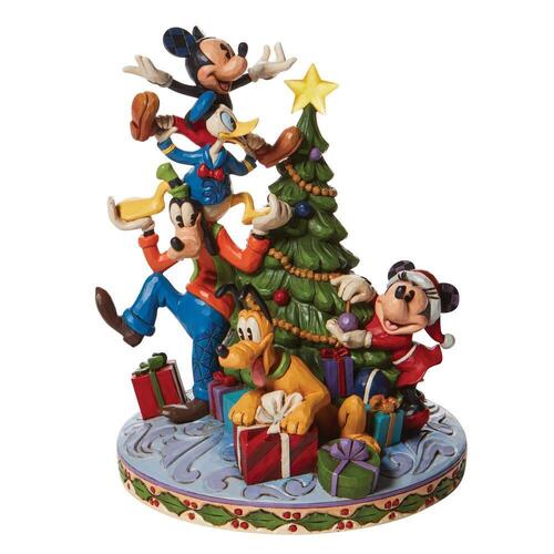 Disney Traditions Figurine 21cm Mickey & Friends Decorating Tree Light Up, Whitehill 6008979