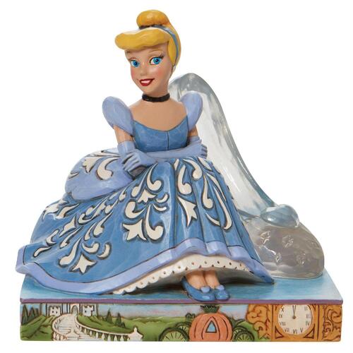 Disney Traditions Figurine 13cm Cinderella With Glass Slipper, Whitehill 6010095