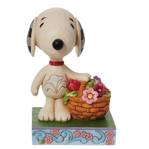 Peanuts by Jim Shore Figurine 12cm Snoopy With Basket of Tulips, Whitehill 6011946