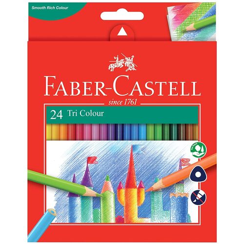 Faber-Castell - Colouring Pencils- Tri Colour 24 Pack