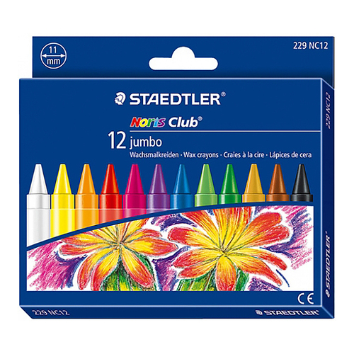 Staedtler Noris Wax Crayons Jumbo Assorted Pack of 12 