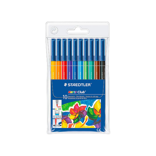 Staedtler Noris Club Fibre-tip Pens Assorted Wallet of 10 