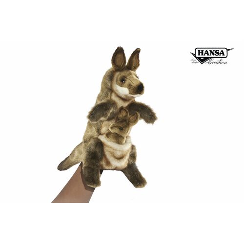 Hansa Hand Puppet - Kangaroo and Joey 29cm CAA HC4026