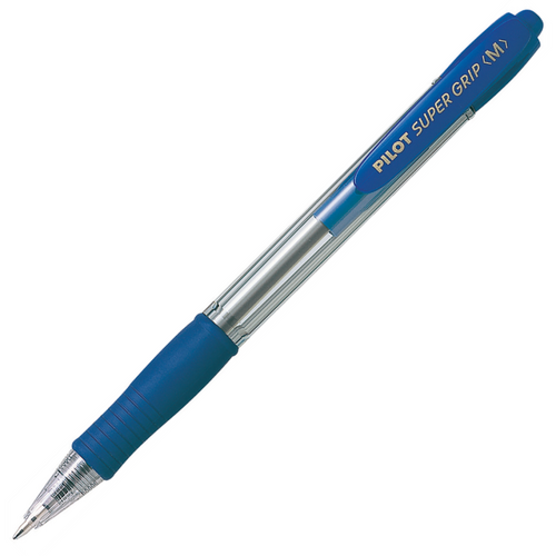 Pilot Super Grip Retractable Ballpoint Pen Medium Blue BPGP-10R Box of 12 GNS-22476