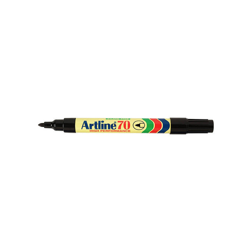 Artline 70 Permanent Marker 1.5mm Bullet Tip Black Box of 12 107001