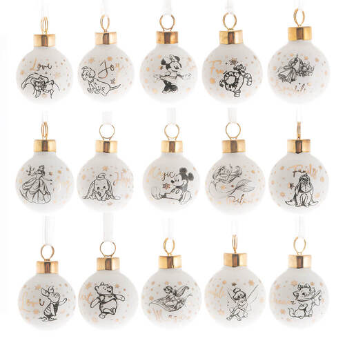 Christmas Baubles Disney Mini Ceramic (Set of 15) Xmas Decor JAS-WDXM8657