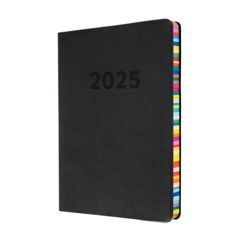 2025 Diary Collins Edge Rainbow A5 Week to View Charcoal Black ED153.U96