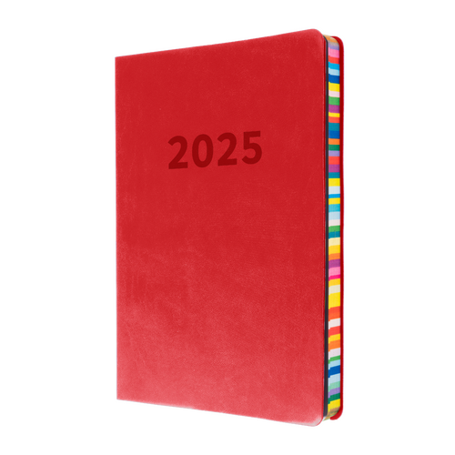 2025 Diary Collins Edge Rainbow A5 Week to View Red ED153.U15