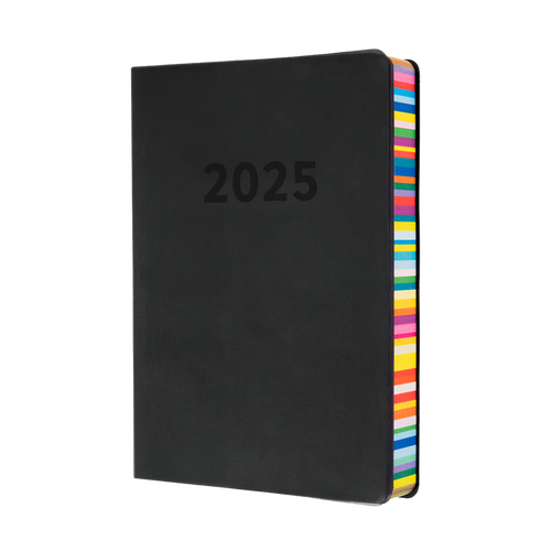 2025 Diary Collins Edge Rainbow A5 Day to Page Charcoal Black ED151.U96