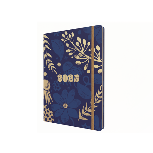 2025 Diary Collins Abstract Botanicals A5 Week to View Recycled Navy E-AB153.59