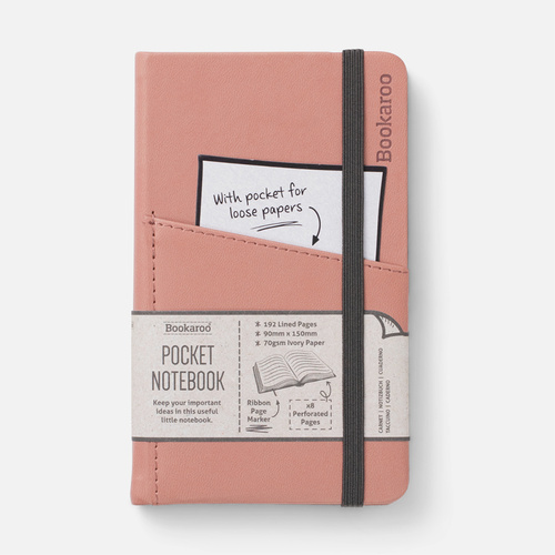 Bookaroo Notebook A6 with Pocket Blush, Artico 43032