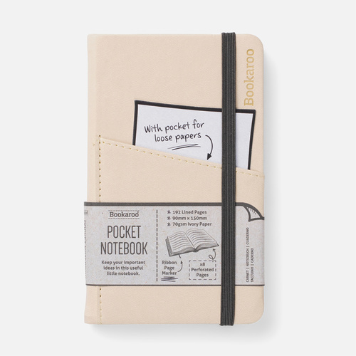 Bookaroo Notebook A6 with Pocket Cream, Artico 43034