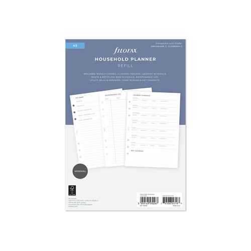 Undated Refill Filofax Minimal A5 Household Planner FF-132926