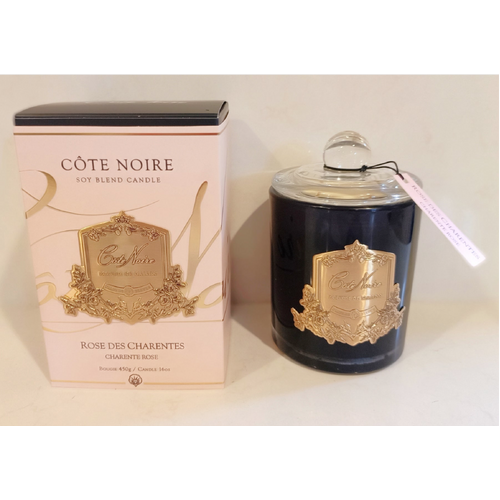 Cote Noire Soy Blend Candle Badged Gold 450 g - Charente Rose GMC45054