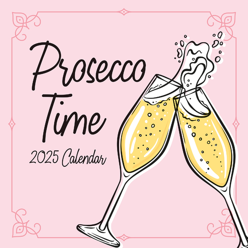 2025 Calendar Prosecco Time 16-Month Square Wall Red Robin RR250212