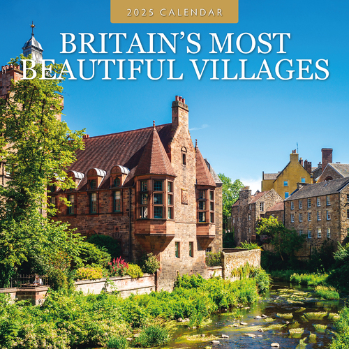 2025 Calendar Britain's Most Beautiful Villages 16-Month Square Wall Red Robin RR250216