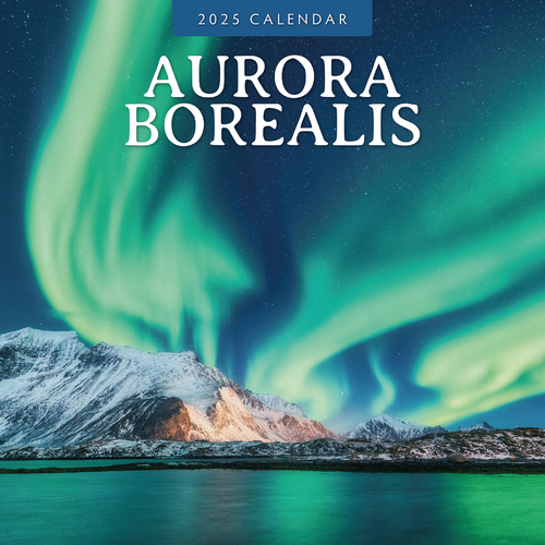 2025 Calendar Aurora Borealis 16-Month Square Wall Red Robin RR250242