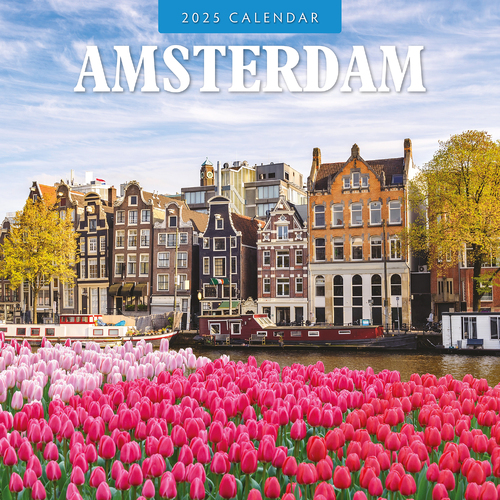 2025 Calendar Amsterdam 16-Month Square Wall Red Robin RR250252