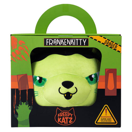 Plush Kreepy Katz Frankenkitty 30cm Plush In Carrier with Vaccine Card JAS-KK1205