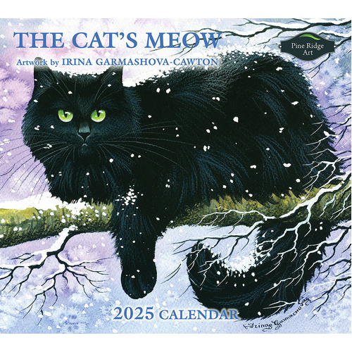 2025 Pine Ridge Calendar The Cats Meow by Irina Garmashova-Cawton Wall, Pine Ridge Art 5977