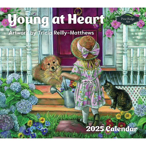 2025 Pine Ridge Calendar Young At Heart by Tricia Reilly-Matthews Wall, Pine Ridge Art 5988