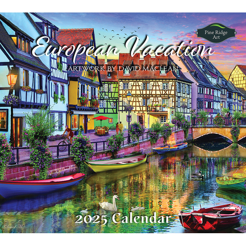 2025 Pine Ridge Calendar European Vacation by David Maclean Wall, Pine Ridge Art 5990