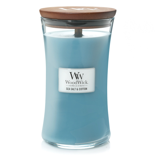 WoodWick Scented Candle Sea Salt & Cotton Large 609g WW93063