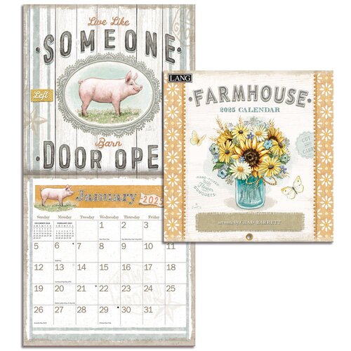 2025 Calendar Farmhouse by Chad Barrett Mini Wall, Lang 25991079271