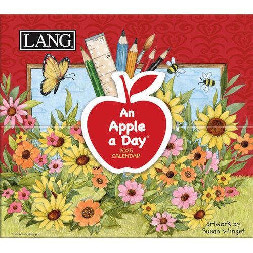 2025 Calendar 365 Daily Thoughts An Apple A Day by Susan Winget Boxed, Lang 25991015500