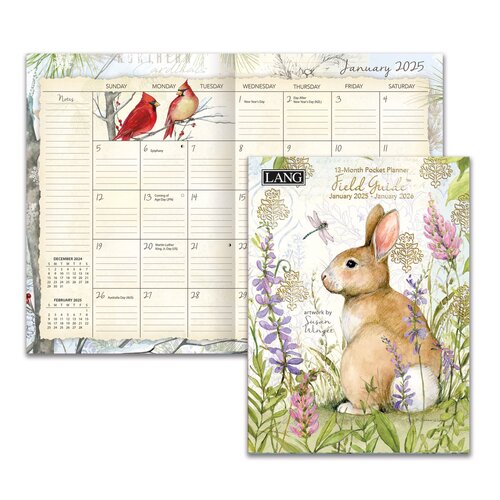 2025 13-Month Planner Field Guide by Susan Winget Pocket Monthly, Lang 24991003184