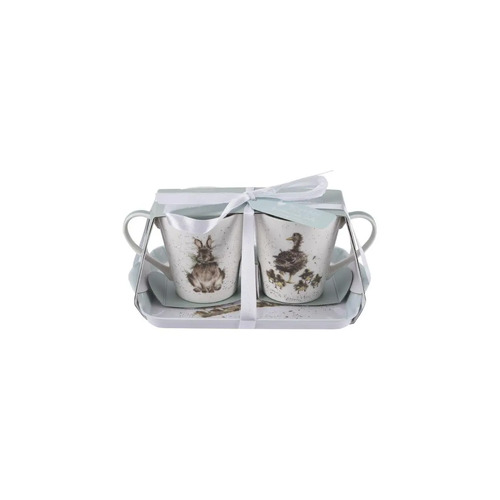 Royal Worcester Wrendale Designs Mug & Tray Set Woodland Animals 3-Piece, Whitehill X0011658739