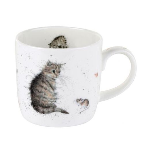 Wrendale Designs Mug 300mL Cat & Mouse, Whitehill MMLU5629-XS